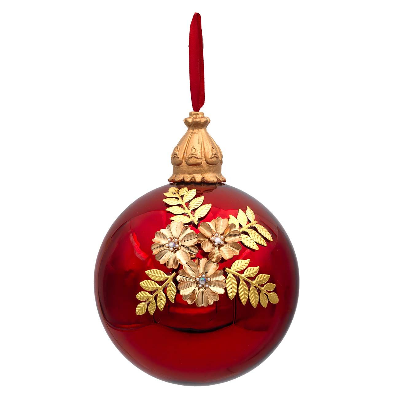 SFERA D. 15 ROSSA CON DECORAZIONE IN RILIEVO